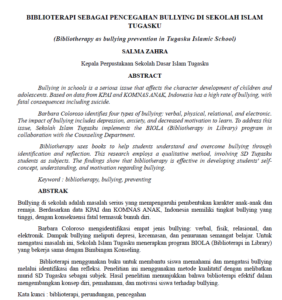 Jurnal Biblioterapi Sekolah Islam Tugasku